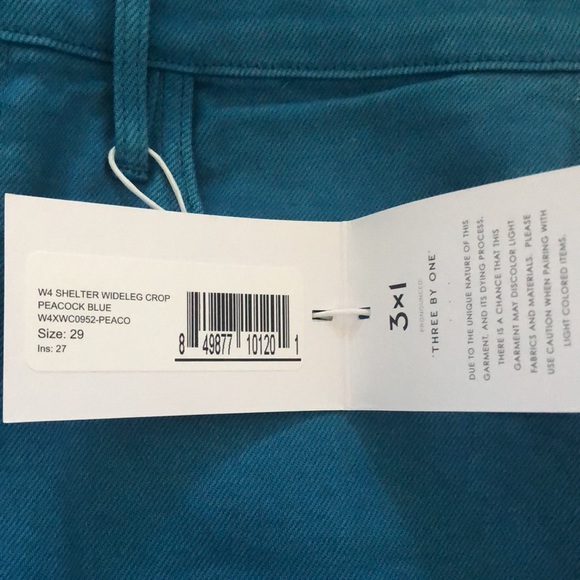 3x1 N.Y.C. W4 Shelter Wide Leg Crop Jeans Pant - Picture 8 of 8